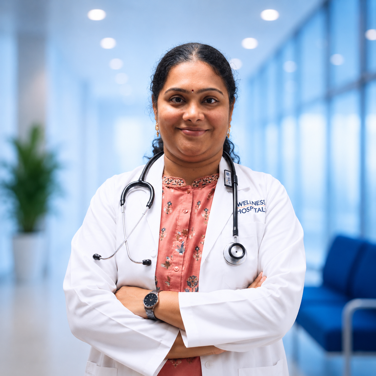 Portrait of Dr Gayatri Padiraju, Plastic & Cosmetic Surgeon specialist at Wellness Hospitals